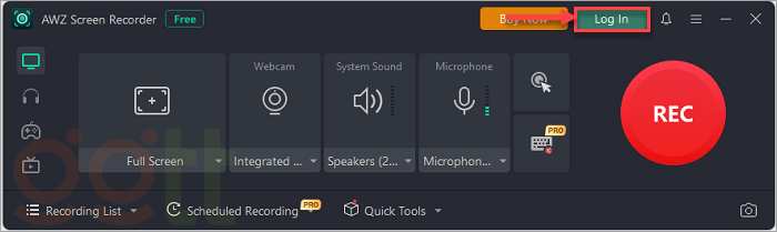 awz screen recorder pro dang nhap ngay