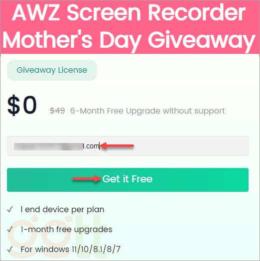 awz screen recorder pro nhap email
