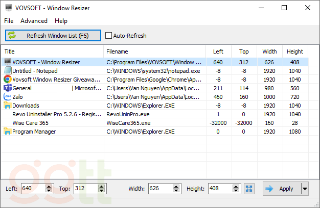 gioi thieu phan mem vovsoft window resizer gioi thieu phan mem vovsoft window resizer