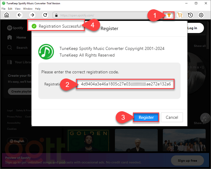 kich hoat phan mem tunekeep spotify music converter